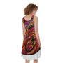 Japanese Phoenix Print Sleeveless Knee Length Dress