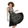 Japanese Samurai Warrior Print Sleeveless Knee Length Dress