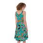 Japanese Sushi And Rolls Pattern Print Sleeveless Knee Length Dress