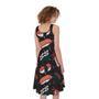 Japanese Sushi Pattern Print Sleeveless Knee Length Dress