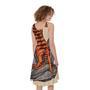 Japanese Tiger Tattoo Print Sleeveless Knee Length Dress