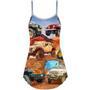 Jeep In The Desert Vintage Art Style - V-Neck Sleeveless Cami Dress