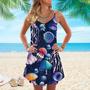 Jellyfish Disco Party Awesome Sea Spaghetti Strap Summer Dress