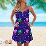 Jellyfish Sealife Colorful Spaghetti Strap Summer Dress