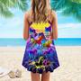 Kentucky Derby Horse Racing Neon Aloha Spaghetti Strap Summer Dress