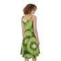 Kiwi Slices Print Sleeveless Knee Length Dress