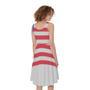 Knitted American Flag Print Sleeveless Knee Length Dress