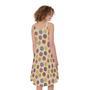 Knitting Yarn Pattern Print Sleeveless Knee Length Dress