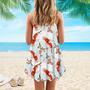 Koi Fish Tropical Japanese Flowers Branches Spaghetti Strap Summer Dress