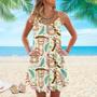 Lazy Sloth Hanging On Tree Spaghetti Strap Summer Dress