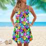 Let Your Heart Go Like The Dice Spaghetti Strap Summer Dress