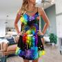 Lgbt Lips The Color Of Happiness - V-Neck Sleeveless Cami Dress