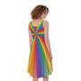 LGBT Pride Rainbow Rays Print Sleeveless Knee Length Dress