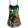 Lighthouse And Merry Christmas Happy - V-Neck Sleeveless Cami Dress