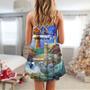 Lighthouse Christmas Santa Shine Like A Lighthouse - V-Neck Sleeveless Cami Dress