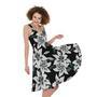 Lily Floral Pattern Print Sleeveless Knee Length Dress