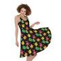 Little Monster Pattern Print Sleeveless Knee Length Dress