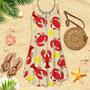 Lobster Crab And Lemon Pattern Spaghetti Strap Summer Dress