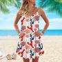 Lobster Tropical Spaghetti Strap Summer Dress