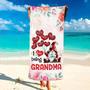 Love Being Grandma Gnomes Balloons Personalized Beach Towels Gift