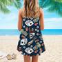 Lucky Dice Spades Gambling Skull Aloha Spaghetti Strap Summer Dress