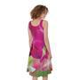 Magenta Orchid Flower Print Sleeveless Knee Length Dress