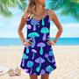 Magic Mushroom Psychedelic Hippie Colorful Spaghetti Strap Summer Dress