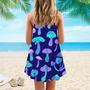 Magic Mushroom Psychedelic Hippie Colorful Spaghetti Strap Summer Dress