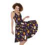 Magic Wizard Pattern Print Sleeveless Knee Length Dress