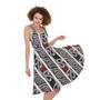 Maori Fence Print Sleeveless Knee Length Dress