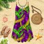 Mardi Gras Pattern Spaghetti Strap Summer Dress