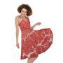 Meat Print Sleeveless Knee Length Dress