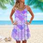 Mermaid Purple Spaghetti Strap Summer Dress