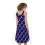 Mermaid Scales Pattern Print Sleeveless Knee Length Dress