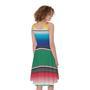 Mexican Striped Blanket Pattern Print Sleeveless Knee Length Dress