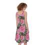 Military Camouflage Flower Pattern Print Sleeveless Knee Length Dress