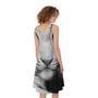 Monochrome White Bengal Tiger Print Sleeveless Knee Length Dress