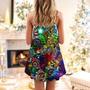 Motorsport Neon Tree Merry Christmas - V-Neck Sleeveless Cami Dress