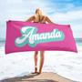 Multi-Color Tie Dye Personalized Beach Towels Name Pool Beach Gift