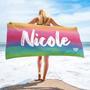 Multi-Color Tie Dye Personalized Beach Towels Name Pool Beach Gift