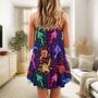 Mushroom Galaxy Rainbow Colorful Bright - V-Neck Sleeveless Cami Dress