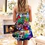 Music Santa Funny Merry Christmas - V-Neck Sleeveless Cami Dress