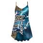 Musky Fishing Gift for Fishing Lovers Blue Trout Fish Spaghetti Strap Summer Dress