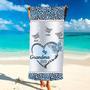 Nana Grandma Butterfly Personalized Beach Towels Unique Summer Gift