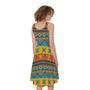 Native Indian Inspired Pattern Print Sleeveless Knee Length Dress