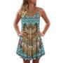 Native Owls Summer Blue Vibes Pattern - Summer Dress