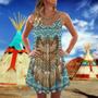 Native Owls Summer Blue Vibes Pattern - Summer Dress