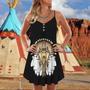 Native Wolf And Black Peaceful Vibes - Summer Dress