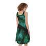 Natural Tropical Leaf Print Sleeveless Knee Length Dress