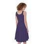 Navy And Pink Zigzag Pattern Print Sleeveless Knee Length Dress